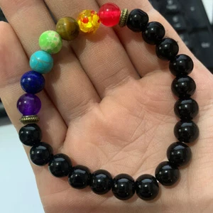 Bracelet De Yoga Chakra En Pierre Naturelle 8MM Pour Homme, Femme, Unisexe - Photo 1/12