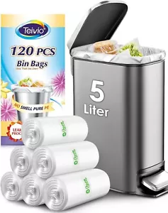 1.2 Gallon 120 Counts Strong Trash Bags Garbage Bags, Bathroom Trash Can Bags Wa - Picture 1 of 12