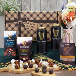 Guinness Gift Hamper | Cans, Chocolate & Nuts in a Gift Box | Next Day Delivery - Picture 1 of 1