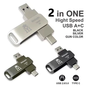Clé USB C Maleyin double USB-A 3.0 clé USB clé USB 32 64 128 256 Go - Photo 1/8