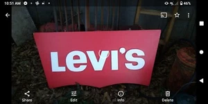Vintage Rare Large plastic Levi’s Jeans Sign 41"x19" - Picture 1 of 2