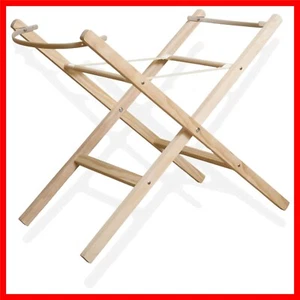Natural Pine Folding Moses Basket Stand - Safe & Convenient Baby Furniture - Picture 1 of 8