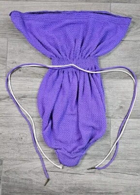 Traje de baño vintage Catalina de una pieza texturizado sin tirantes púrpura para mujer talla 10 Foto 1 de 4