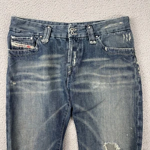 Vintage Diesel Jeans Herren 33x32 blau distressed Schnurrbart verblasst gerade Y2K Italy - Bild 1 von 11
