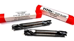 TITAN Carbide Double End Mills 5/16 4FL AlTiN 1/2" x 2-1/2" (2 Pcs) - Picture 1 of 1
