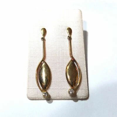 stylishe Ohrringe im Jugendstil Brillanten 14ct Goldohrringe aus Juwelierauflös - Bild 1 von 4