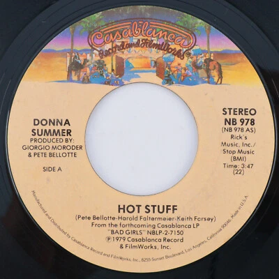 Donna Summer – Hot Stuff  / Journey To The Centre Of Your Heart 45 rpm 7" Record Foto 1 de 4