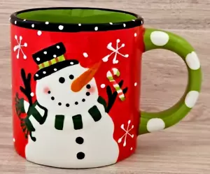 Sleigh Bell Bistro Mug 24oz (3 Cup) Snowman "Let It Snow" Christmas Large Mug - Picture 1 of 11