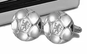 Chelsea FC Licensed Executive Cufflinks Football Design Chrome Cuffs - Picture 1 of 1