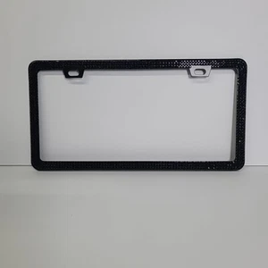 Black Bling Glitter Crystal Rhinestone Car License Plate Frame - Picture 1 of 5