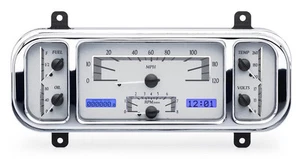 Dakota Digital 37 38 Chevy Car Analog Gauge System Silver Alloy Blue VHX-37C-S-B - Picture 1 of 6