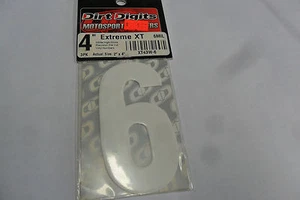 New Dirt Digits Extreme Decal White # 6 three pack WPS # 09-6246 4" 4 in sticker - Imagen 1 de 2