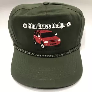 Vintage Elm Grove Dodge Wheeling, WV olivgrün Trucker Snapback Mütze 1990er - Bild 1 von 4