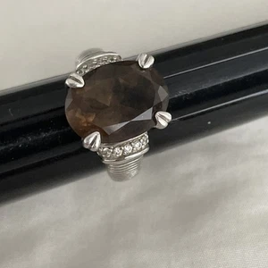 Wunderschöner Judith Ripka Sterlingsilber Ring Größe 8 CZ brauner Stein - Bild 1 von 9
