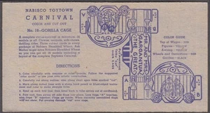 Nabisco Toytown Carnival card #18 Gorilla Cage 1946 - Picture 1 of 1