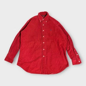 Polo Ralph Lauren Cordhemd Herren Large Rot Blaire Button Down Rodeo Western - Bild 1 von 16