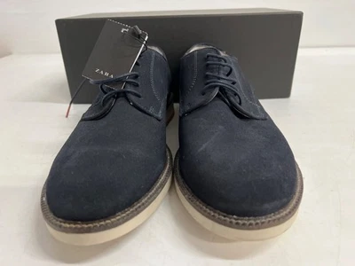 ZARA человек темно-синий замшевый Derby платье туфли мужчин размер 10 (новый с Ярлыками) - Изображение 1 из 4
