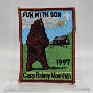Vtg Boy Scouts Camp Rainey Mountain Fun With Son Embroidered Patch 1997 3.5" BSA - Picture 1 of 6