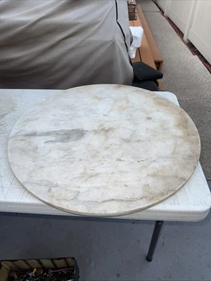 "Antigua mesa de mármol de 26"" blanca y gris para restauración astillada". "3/4"" de grosor" Foto 1 de 4