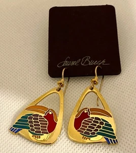 Laurel Burch Multicolor Enamel "Toucan" Dangling Earrings - Picture 1 of 5