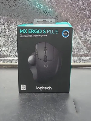 NEW Logitech MX ERGO S PLUS Wireless Ergonomic Trackball Mouse with Wedge - Image 1 of 4