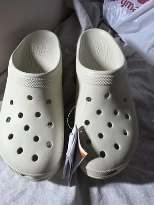 Zuecos Crocs Siren para mujer talla 12 para hombre’s 10 plataforma tacón hueso Foto 1 de 3