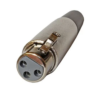 3 pin XLR female solder connector jack full metal body plug rubber strain relief - Picture 1 of 2