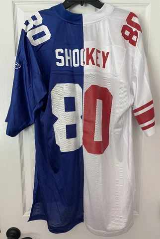 NFL PLAYERS REEBOK NEW YORK GIANTS JEREMY SHOCKEY JERSEY XL & BOBBLEHEAD LOT Cover