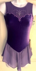 GK ICE FIGURE SKATE VIOLA VELLUTO ADULTO PICCOLO SLVLS MAGLIA GIOGO FOIL JA ABITO COME - Foto 1 di 11