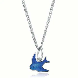 Sterling Silver Blue Bird Kids Pendant - Picture 1 of 1