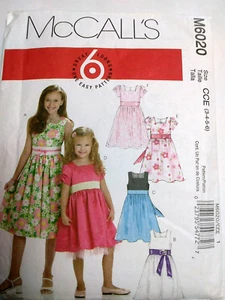 Dress Easter Party Girls 3 4 5 6 McCalls M6020 Sewing Pattern Cut 6020 Summer - Picture 1 of 5