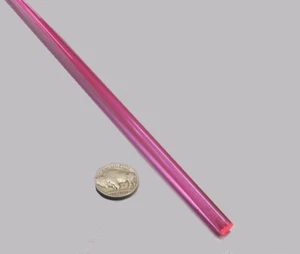 Acrylic Extruded Rod, 19357FL Pink Red .250" (1/8") Dia x 6 FT Length,  10 Units - Picture 1 of 4