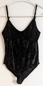 Women's RT Black Velvet Bodysuit made in South Africa Size Small/Medium - Picture 1 of 9