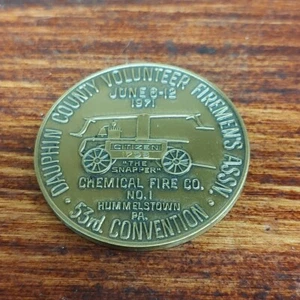 1971 Indian Echo Caverns Dauphin Co Volunteer Firemen's 53rd Convention Token - Picture 1 of 2
