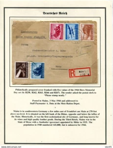 Germany 1944 Register Cover to Metz 14305 - Picture 1 of 2