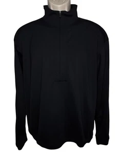 Nike Golf Mens Medium M Dri-Fit Black 1/4 Zip Pullover Long Sleeve Jacket - Picture 1 of 24