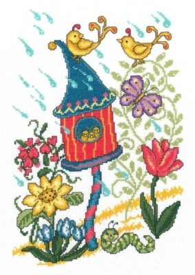 Ursula Michael Counted Cross Stitch Pattern ~ Spring Birdhouse ~ 2850 - Image 1 of 2