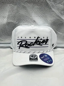 Colorado Rockies MLB '47 Marca Blanca Escritura Cuerda enganche Ajustable Snapback Sombrero - Imagen 1 de 5