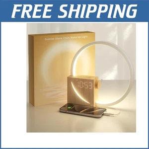Sunrise Alarm Clock with USB, Dimmable Touch Lamp & Sound Machine – Great Gifts - Picture 1 of 9