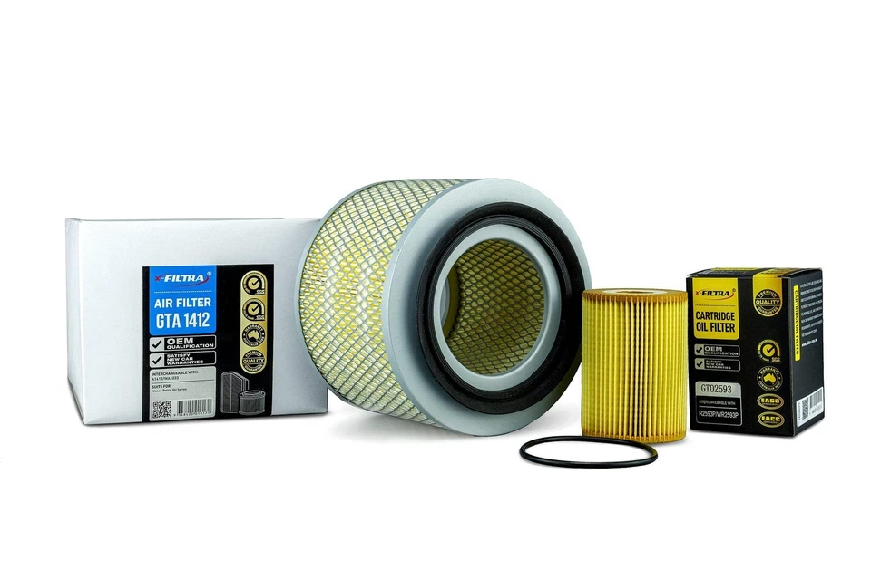 AIR OIL Filter Kit suit A1412 R2593P NISSAN Patrol GU II III IV VI TD 3.0L - Image 1 of 1