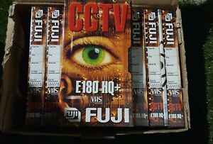 Fuji Film E180 HQ+  -  60 VHS Blank Video Tapes - Brand New Factory Sealed CCTV