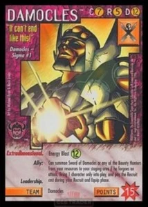 Tarjeta rara de Damocles Wildstorms CCG 1995 casi nuevo universo de imágenes - Imagen 1 de 1