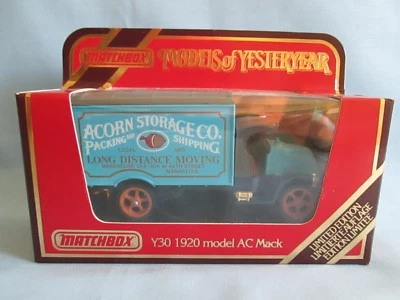 Matchbox Yesteryear Y30-1 1920 AC Mack Truck "Acorn Storage Co." Boxed - Image 1 of 4