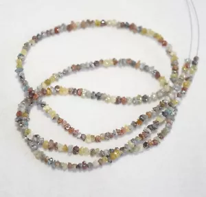 Cuentas de diamantes en bruto de color discoteca natural 2 mm - hebra de 3 mm 4/8/16inc - Imagen 1 de 10