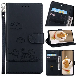 Stand Case For Samsung A32 A52 A72 F62 A02 A22 M32 Leather Anti-theft Brush Cat - Picture 1 of 14