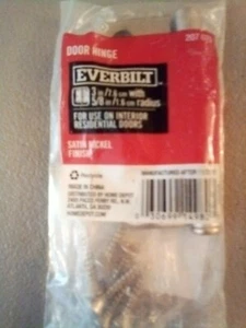 Everbilt Door Hinge 207079 Satin Nickel 3"x5/8" Sold Each (M2) - Picture 1 of 1