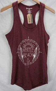 LADIES MYRTLE BEACH SC SOUTH CAROLINA TANK TOP SHIRT MAROON SALTWATER SIZE XXL - Picture 1 of 4
