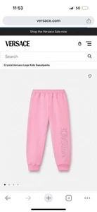 Versace NWT Girls Joggers Pink Rhinestones - Picture 1 of 7