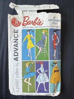 Used Advance BARBIE 6 Clothes Pattern - Image 1 of 2