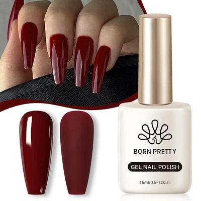 BORN PRETTY UV Nagellack Rot Burgunder 15ml Dunkles Weinrot LED Soak off